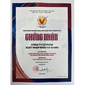 Bộ Giấy Tờ - Chứng Nhận Sản Phẩm Công ty cổ phần xuất nhập khẩu Sa Giang