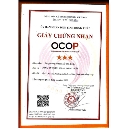Bộ Giấy Tờ - Chứng Nhận Công Ty TNHH An An Đồng Tháp - Cao Lãnh