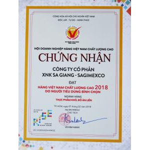 Bộ Giấy Tờ - Chứng Nhận Sản Phẩm Công ty cổ phần xuất nhập khẩu Sa Giang