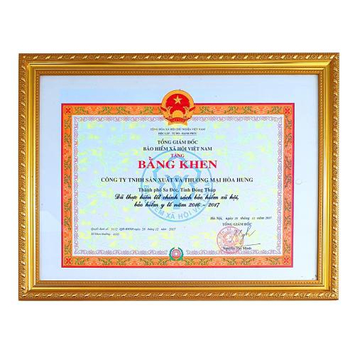 Bộ Giấy Tờ - Chứng Nhận Công Ty TNHH Sản Xuất Và Thương Mại Hòa Hưng