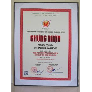 Bộ Giấy Tờ - Chứng Nhận Sản Phẩm Công ty cổ phần xuất nhập khẩu Sa Giang
