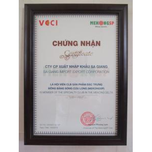 Bộ Giấy Tờ - Chứng Nhận Sản Phẩm Công ty cổ phần xuất nhập khẩu Sa Giang