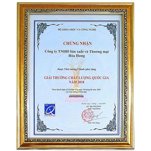Bộ Giấy Tờ - Chứng Nhận Công Ty TNHH Sản Xuất Và Thương Mại Hòa Hưng